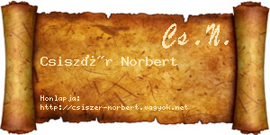 Csiszér Norbert névjegykártya