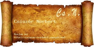 Csiszér Norbert névjegykártya