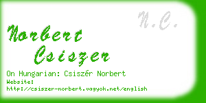 norbert csiszer business card