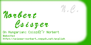 norbert csiszer business card